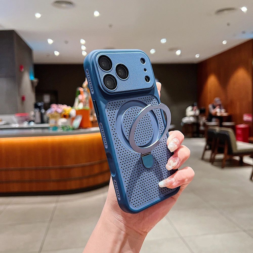 Heat Dissipation With Ring Kickstand Magnetic Phone Case for iPhone 17 18 Pro Max
