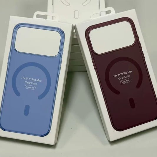 Blue and cherry hard PC magnetic clear case for iPhone 18 Pro Max