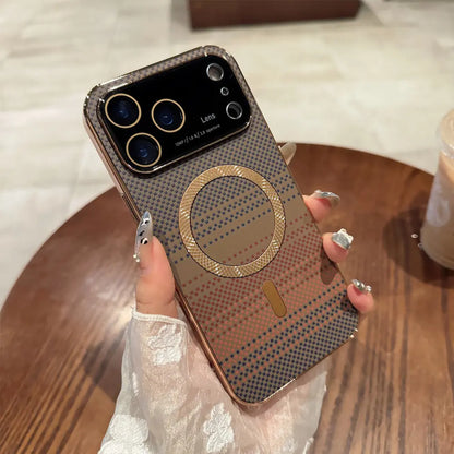 Carbon Fiber Magnetic Phone Case Compatible with iPhone 17 Pro Max