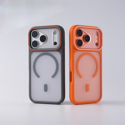 Matte Frosted Magnetic Phone Case Compatible with iPhone 17 Pro Max, Color Lens Frame Shockproof Protective Cover