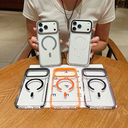 2-in-1 Shockproof Magnetic Phone Case Clear Bumper Cover Compatible with iPhone 17 Pro Max 16 15 14 13