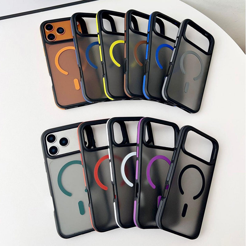 Matte Magnetic Anti-Slip Shockproof Bumper Protective Case Compatible with iPhone 17 Pro Max 16 15 14 13
