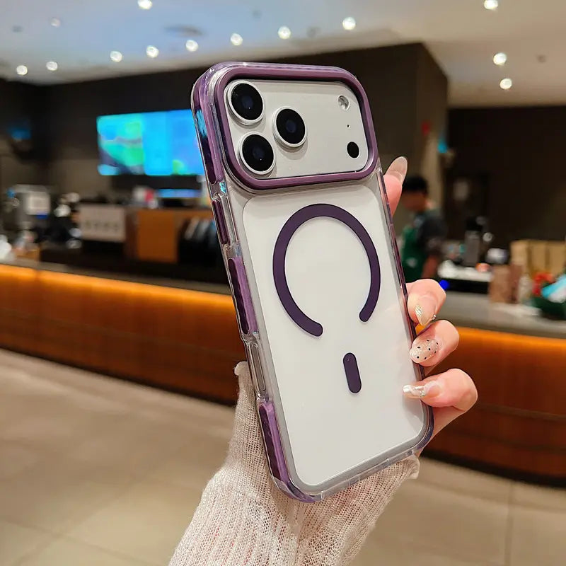 2-in-1 Shockproof Magnetic Phone Case Clear Bumper Cover Compatible with iPhone 17 Pro Max 16 15 14 13