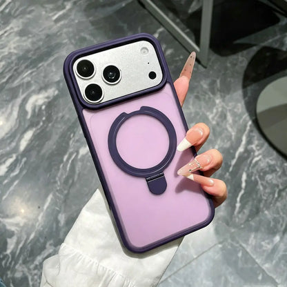 Magnetic Phone Case With Fold Kickstand Compatible with iPhone 18 Pro Max , Matte Shockproof Cover