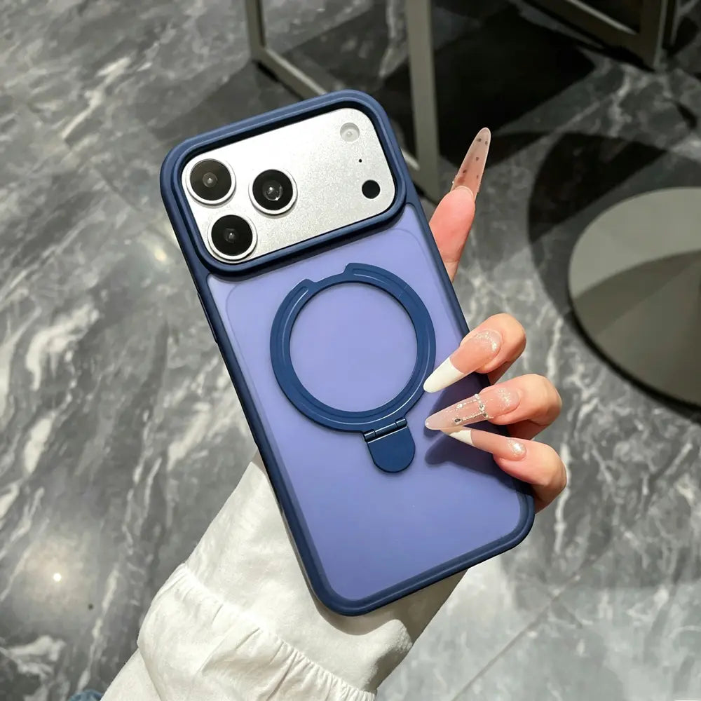 Magnetic Phone Case With Fold Kickstand Compatible with iPhone 18 Pro Max , Matte Shockproof Cover