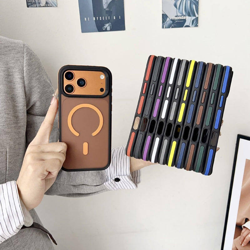 Matte Magnetic Anti-Slip Shockproof Bumper Protective Case Compatible with iPhone 17 Pro Max 16 15 14 13