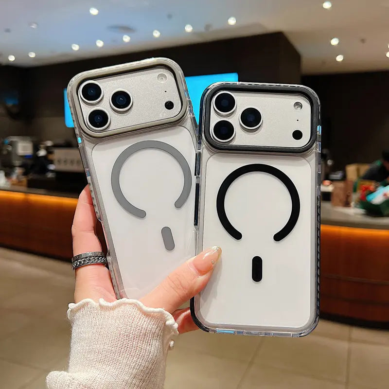 2-in-1 Shockproof Magnetic Phone Case Clear Bumper Cover Compatible with iPhone 17 Pro Max 16 15 14 13