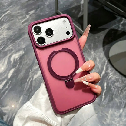 Magnetic Phone Case With Fold Kickstand Compatible with iPhone 18 Pro Max , Matte Shockproof Cover