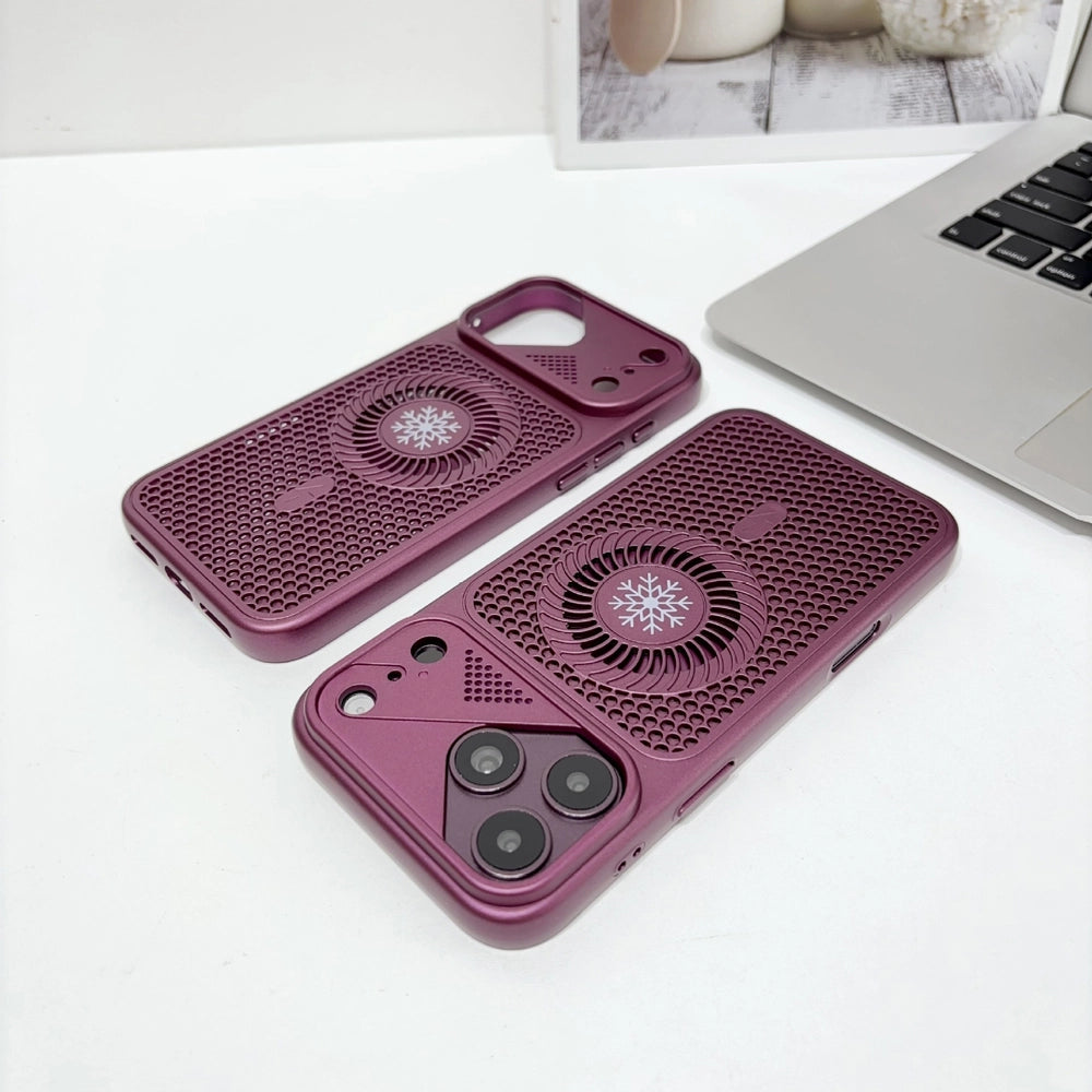 Honeycomb Heat Dissipation Magnetic Phone Case for iPhone 17 18 Pro Max