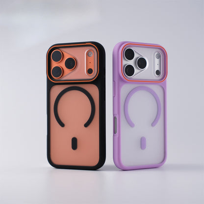 Matte Frosted Magnetic Phone Case Compatible with iPhone 17 Pro Max, Color Lens Frame Shockproof Protective Cover