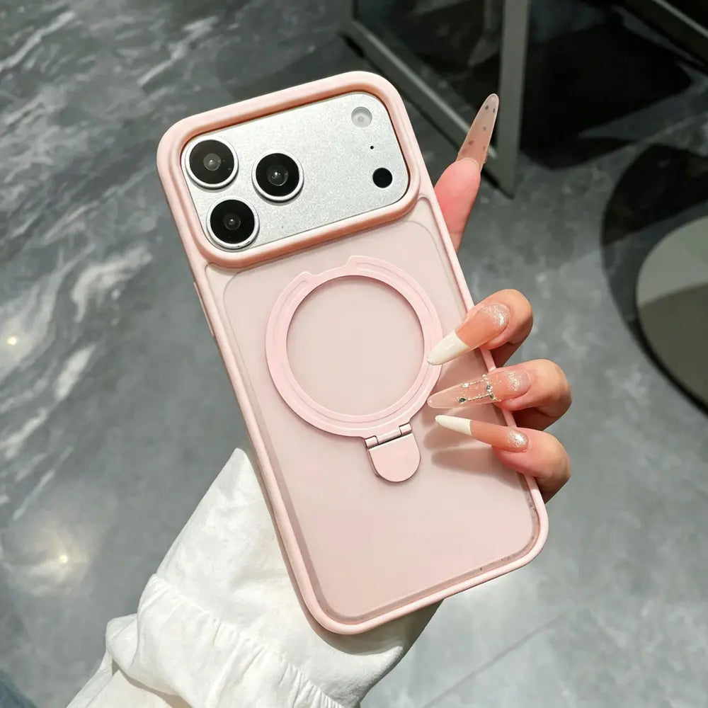 Magnetic Phone Case With Fold Kickstand Compatible with iPhone 18 Pro Max , Matte Shockproof Cover