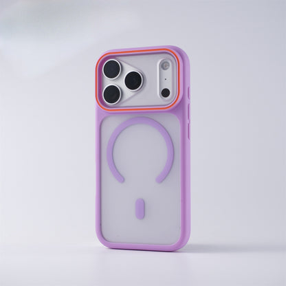 Matte Frosted Magnetic Phone Case Compatible with iPhone 17 Pro Max, Color Lens Frame Shockproof Protective Cover