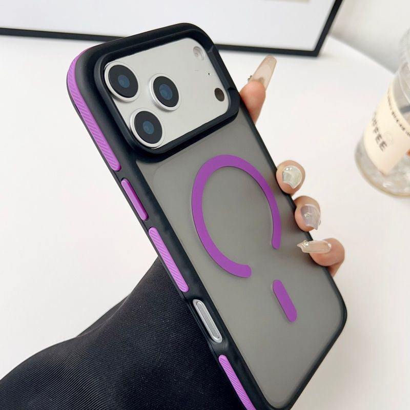 Matte Magnetic Anti-Slip Shockproof Bumper Protective Case Compatible with iPhone 17 Pro Max 16 15 14 13