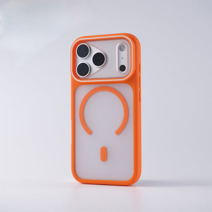 Matte Frosted Magnetic Phone Case Compatible with iPhone 17 Pro Max, Color Lens Frame Shockproof Protective Cover