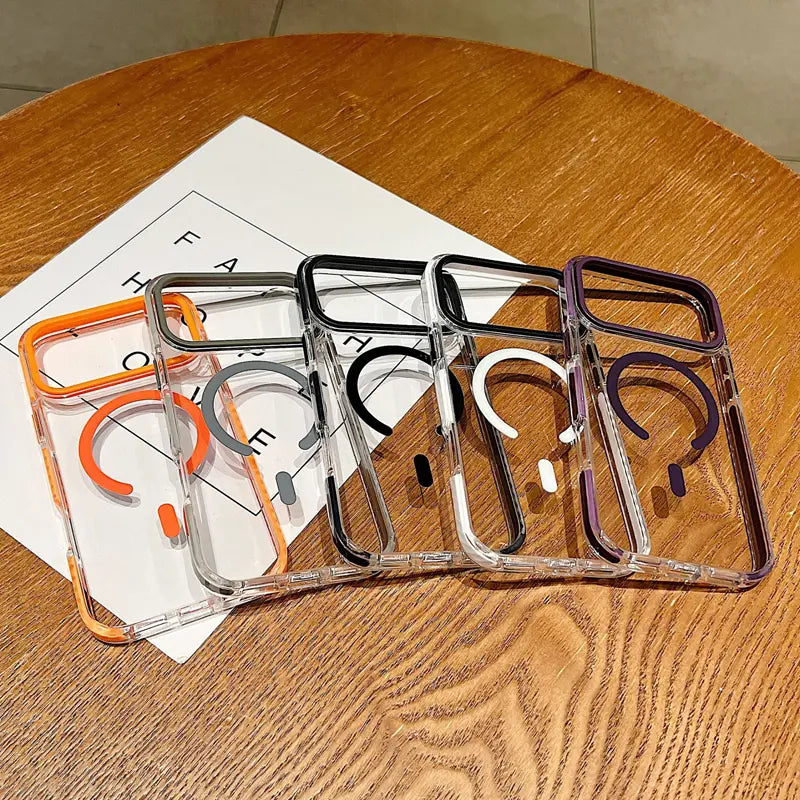 2-in-1 Shockproof Magnetic Phone Case Clear Bumper Cover Compatible with iPhone 17 Pro Max 16 15 14 13