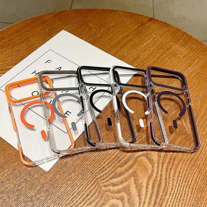 2-in-1 Shockproof Magnetic Phone Case Clear Bumper Cover Compatible with iPhone 17 Pro Max 16 15 14 13