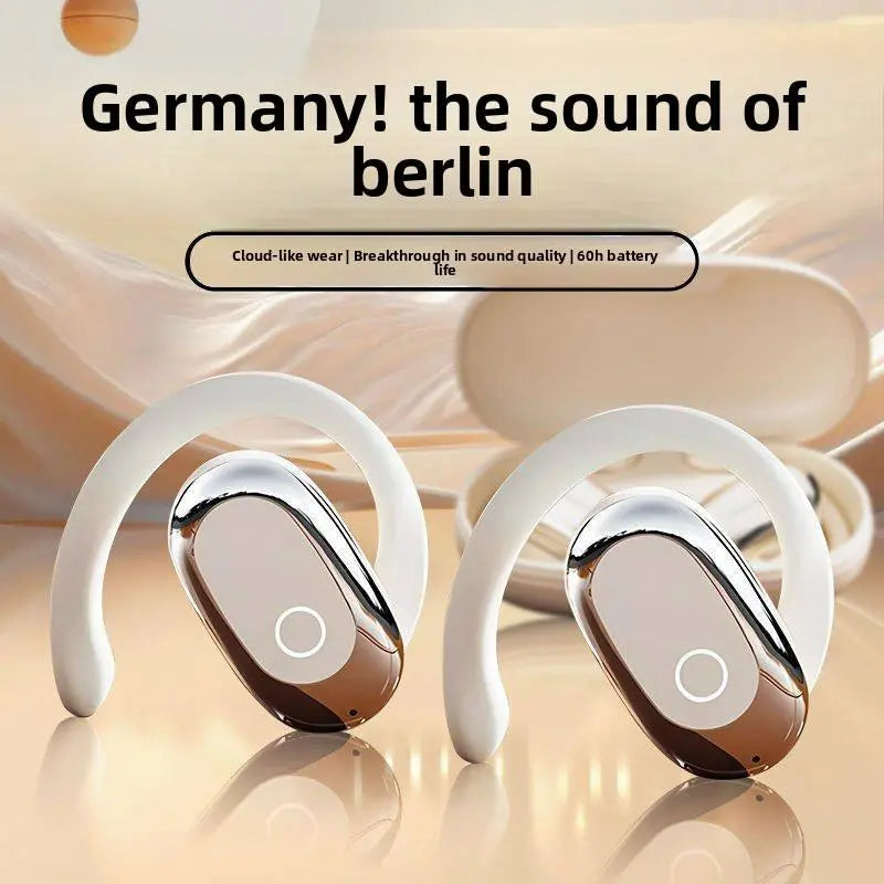 Sport Wireless Bluetooth Open Ear Headphones, Anti-drop Silicone Ear Hook Earbuds with Digital Power Display Box