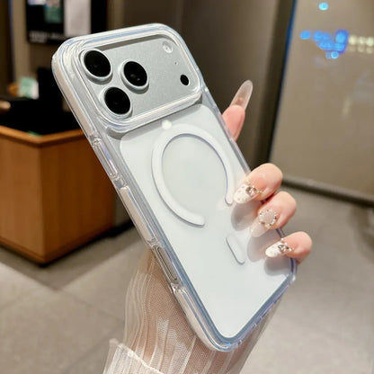 Premium Clear Dual‑Color Magnetic Phone Case for iPhone 17 18 Pro Max