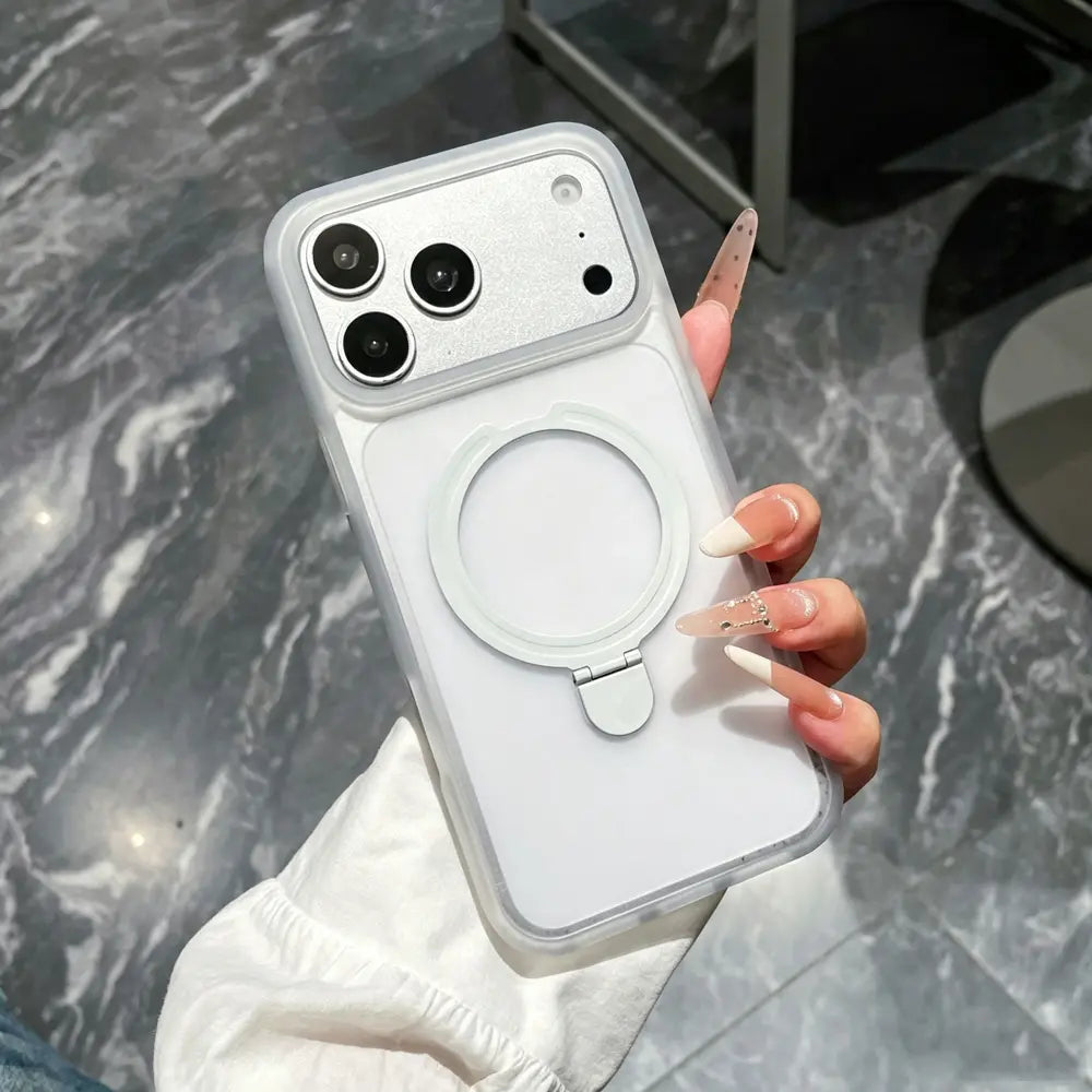 Magnetic Phone Case With Fold Kickstand Compatible with iPhone 18 Pro Max , Matte Shockproof Cover