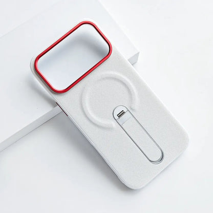 Tech Woven Fabric Magnetic Kickstand Phone Case Compatible with iPhone 17 Pro Max