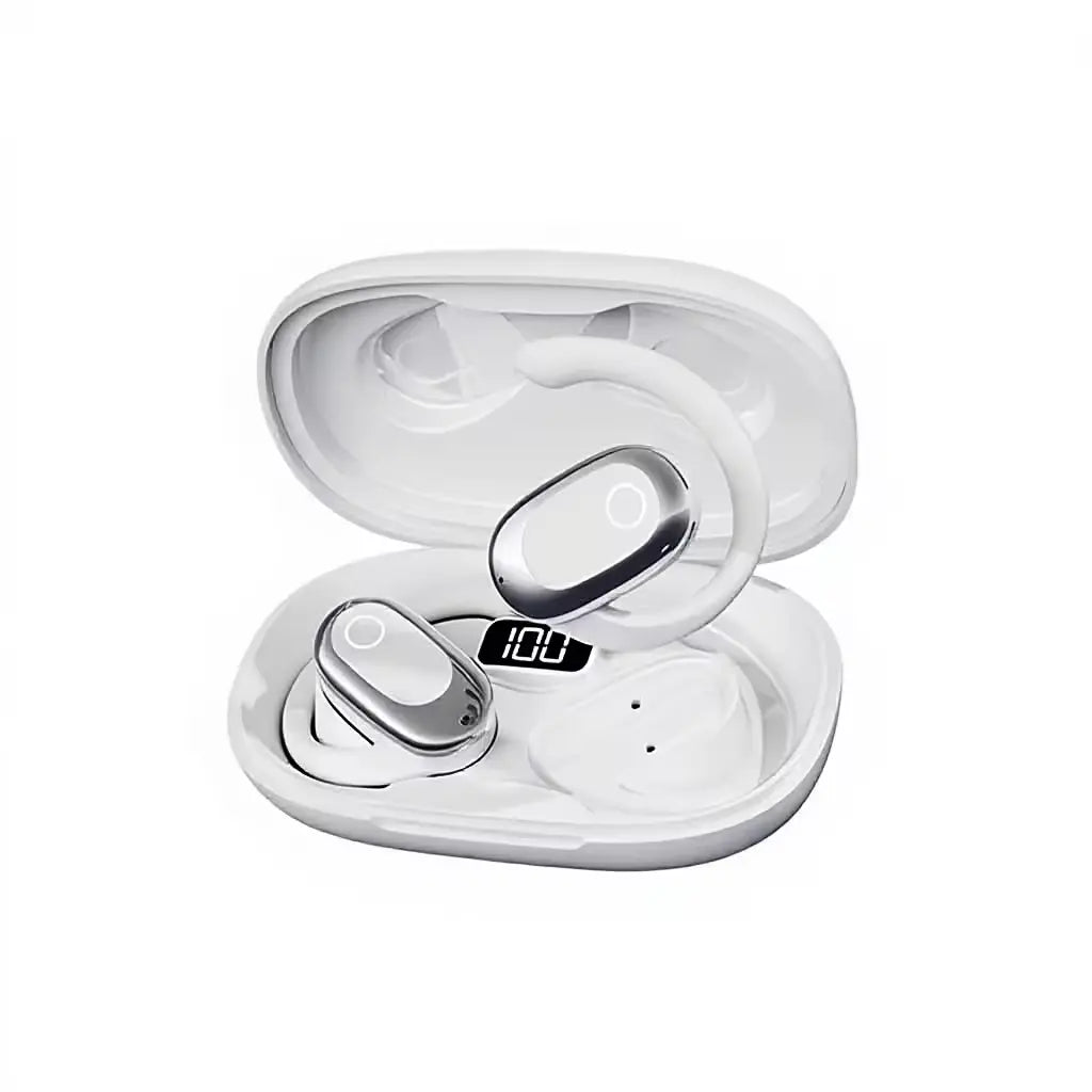Sport Wireless Bluetooth Open Ear Headphones, Anti-drop Silicone Ear Hook Earbuds with Digital Power Display Box