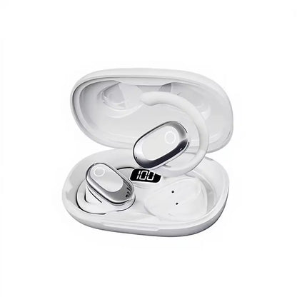 Sport Wireless Bluetooth Open Ear Headphones, Anti-drop Silicone Ear Hook Earbuds with Digital Power Display Box