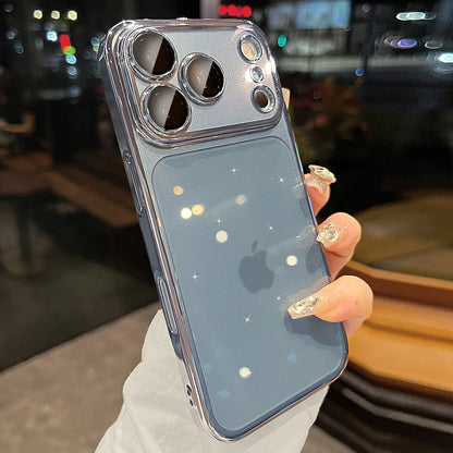 Glitter Clear Plated Frame Camera Protection Phone Case for iPhone 17 18 Pro Max
