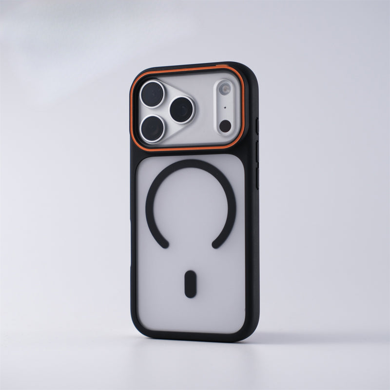 Matte Frosted Magnetic Phone Case Compatible with iPhone 17 Pro Max, Color Lens Frame Shockproof Protective Cover