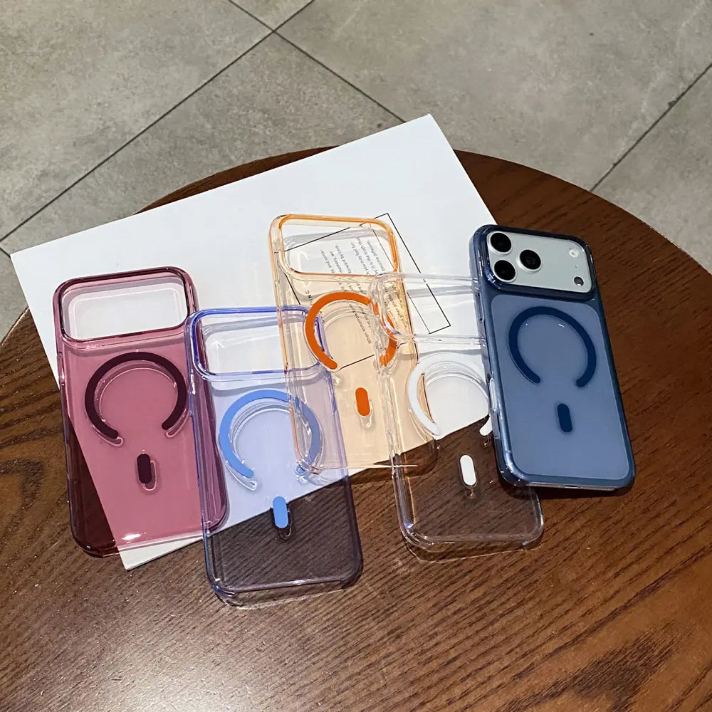 Multi‑color hard PC magnetic phone case for iPhone 18 Pro Max, clear PC cover