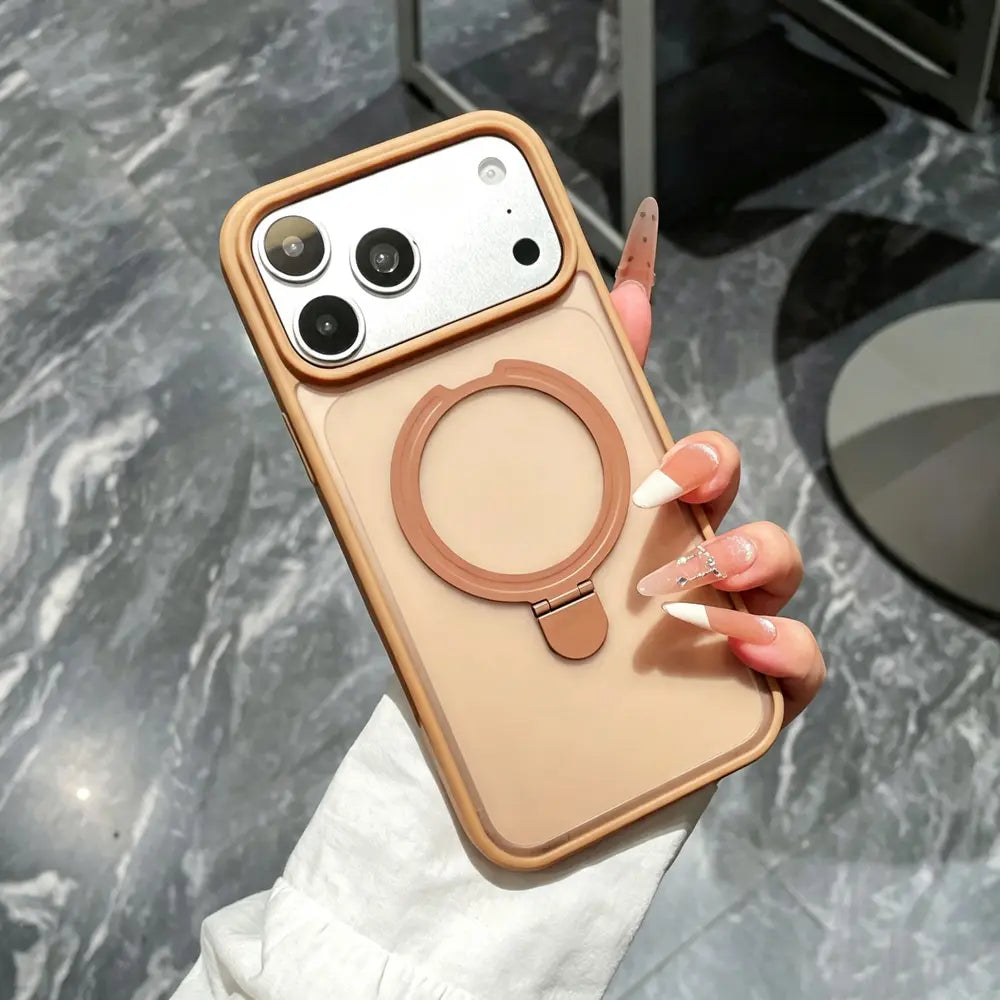 Magnetic Phone Case With Fold Kickstand Compatible with iPhone 18 Pro Max , Matte Shockproof Cover