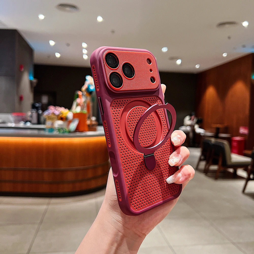 Heat Dissipation With Ring Kickstand Magnetic Phone Case for iPhone 17 18 Pro Max