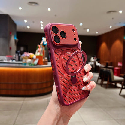 Heat Dissipation With Ring Kickstand Magnetic Phone Case for iPhone 17 18 Pro Max