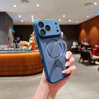 Heat Dissipation With Ring Kickstand Magnetic Phone Case for iPhone 17 18 Pro Max