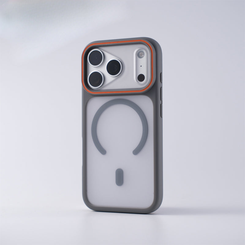 Matte Frosted Magnetic Phone Case Compatible with iPhone 17 Pro Max, Color Lens Frame Shockproof Protective Cover