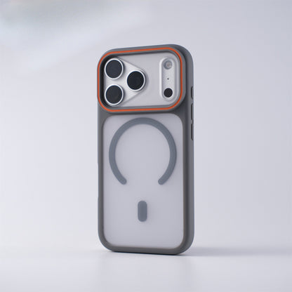 Matte Frosted Magnetic Phone Case Compatible with iPhone 17 Pro Max, Color Lens Frame Shockproof Protective Cover