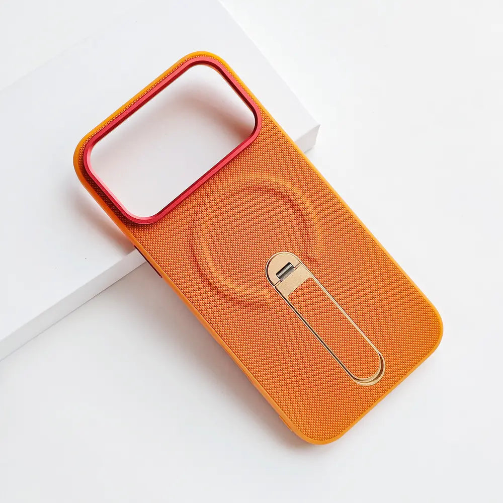 Tech Woven Fabric Magnetic Kickstand Phone Case Compatible with iPhone 17 Pro Max