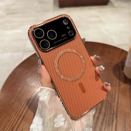 Carbon Fiber Magnetic Phone Case Compatible with iPhone 17 Pro Max