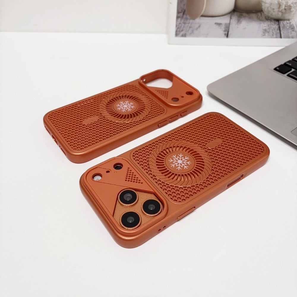 Honeycomb Heat Dissipation Magnetic Phone Case for iPhone 17 18 Pro Max