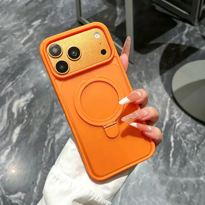 Magnetic Phone Case With Fold Kickstand Compatible with iPhone 18 Pro Max , Matte Shockproof Cover