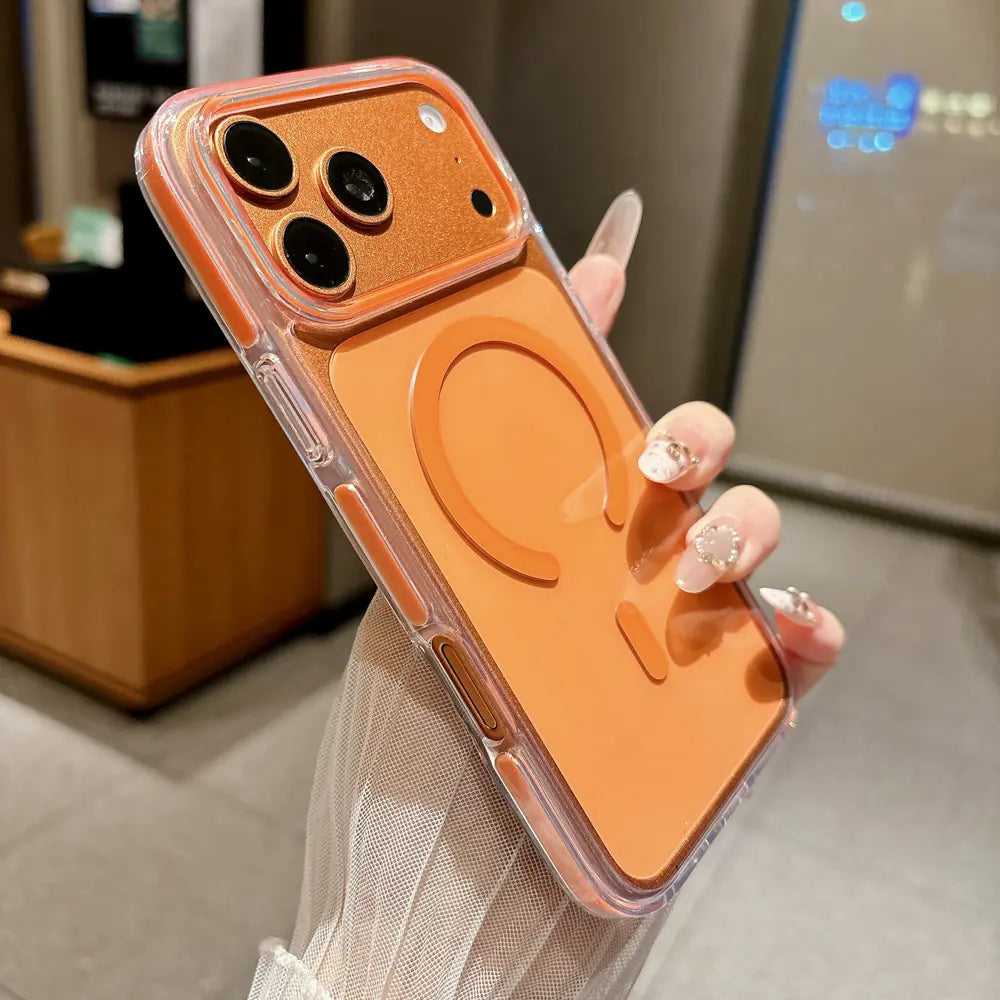 Premium Clear Dual‑Color Magnetic Phone Case for iPhone 17 18 Pro Max