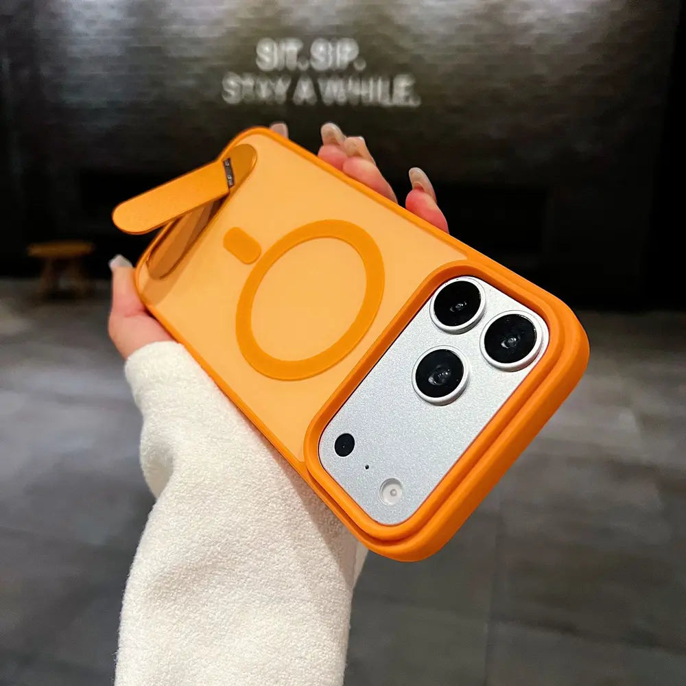 Magnetic for iPhone 17 Pro Max Case With Hidden Metal Kickstand, Matte Shockproof Phone Cover