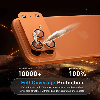 Scratch‑proof tempered glass camera lens film, full‑coverage dust‑proof anti‑fingerprint guard for iPhone