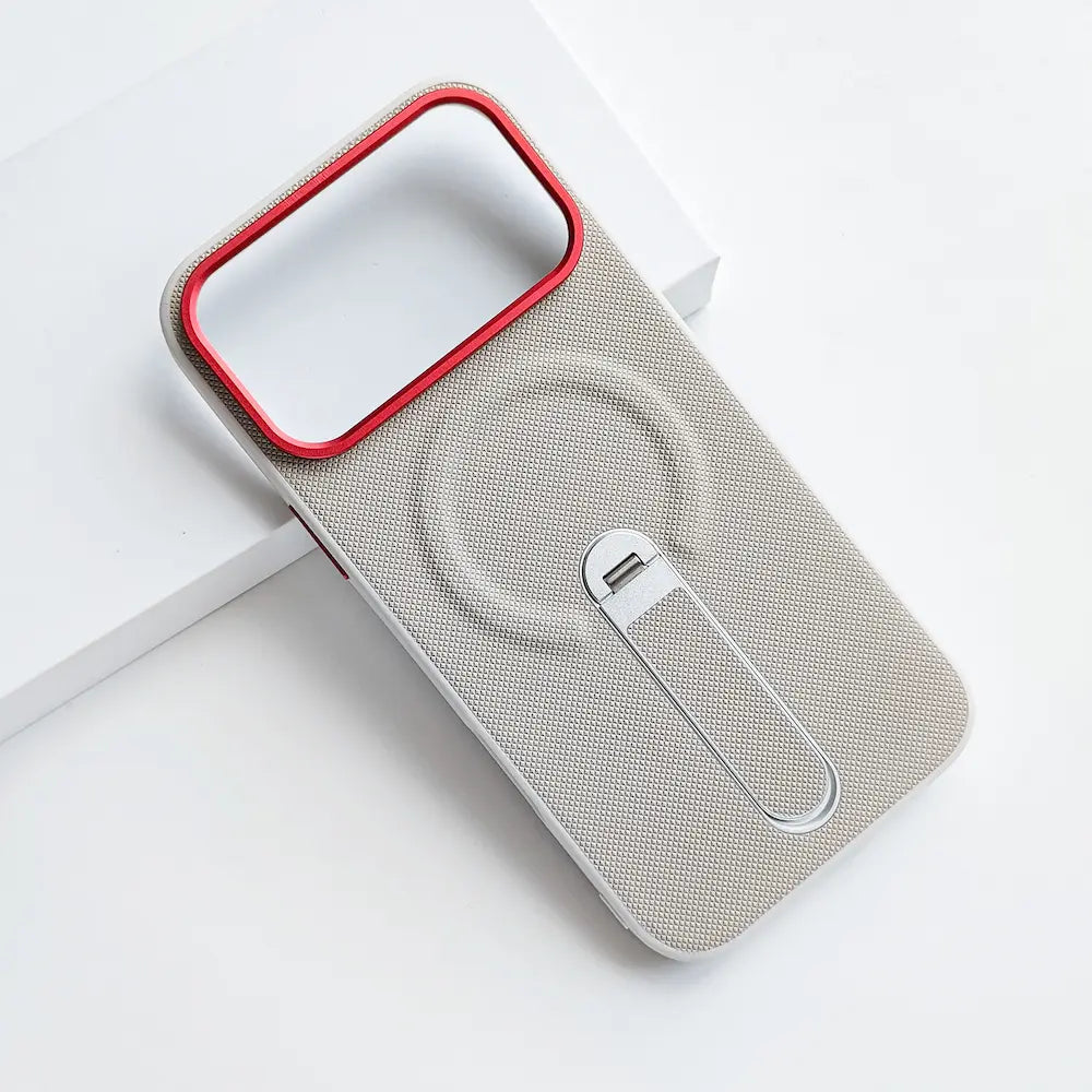 Tech Woven Fabric Magnetic Kickstand Phone Case Compatible with iPhone 17 Pro Max