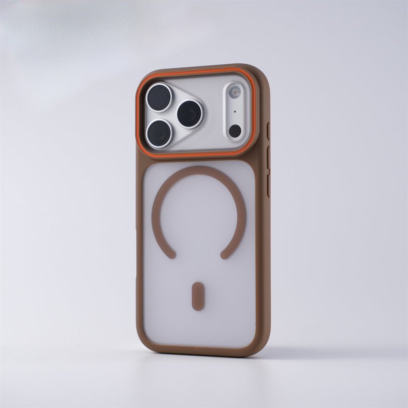 Matte Frosted Magnetic Phone Case Compatible with iPhone 17 Pro Max, Color Lens Frame Shockproof Protective Cover