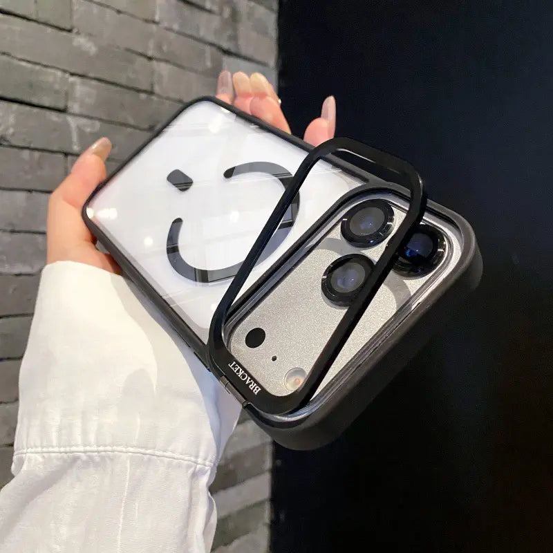 camera lens kickstand with clear back acrylic shockproof case Compatible with iphone 17 pro max 