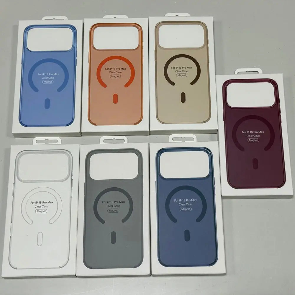 Multi‑color hard PC magnetic clear phone case for iPhone 18 Pro Max, pop‑up animation carton, retail box collection