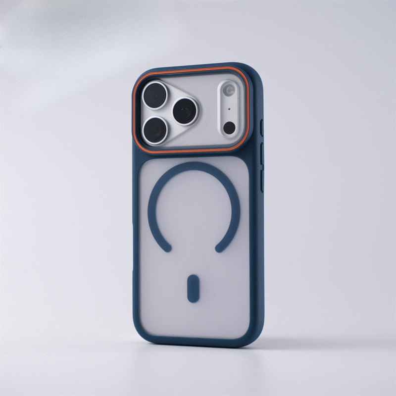 Matte Frosted Magnetic Phone Case Compatible with iPhone 17 Pro Max, Color Lens Frame Shockproof Protective Cover