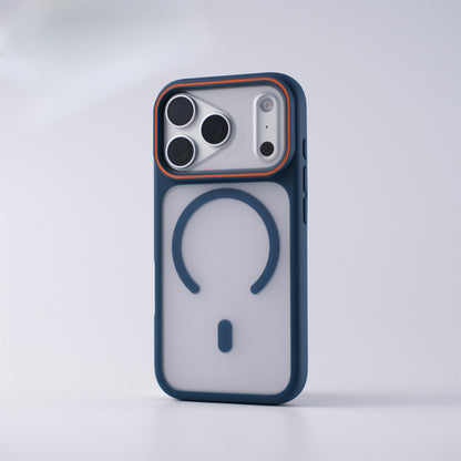 Matte Frosted Magnetic Phone Case Compatible with iPhone 17 Pro Max, Color Lens Frame Shockproof Protective Cover