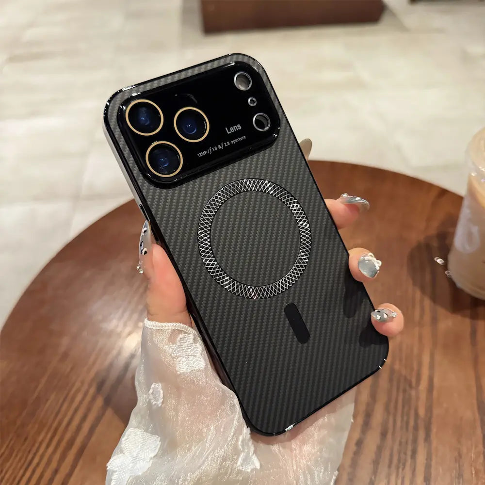 Carbon Fiber Magnetic Phone Case Compatible with iPhone 17 Pro Max