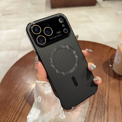 Carbon Fiber Magnetic Phone Case Compatible with iPhone 17 Pro Max